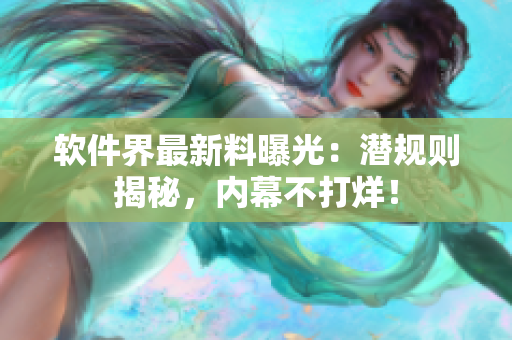 軟件界最新料曝光：潛規(guī)則揭秘，內(nèi)幕不打烊！