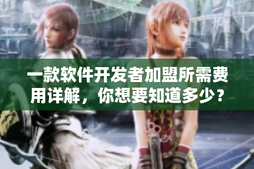 一款軟件開發(fā)者加盟所需費用詳解，你想要知道多少？