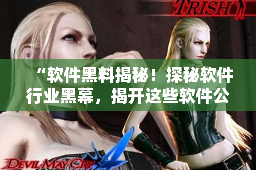 “軟件黑料揭秘！探秘軟件行業(yè)黑幕，揭開這些軟件公司不為人知的秘密！”
