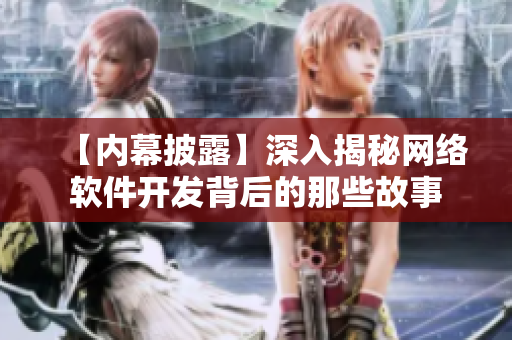 【內(nèi)幕披露】深入揭秘網(wǎng)絡(luò)軟件開(kāi)發(fā)背后的那些故事