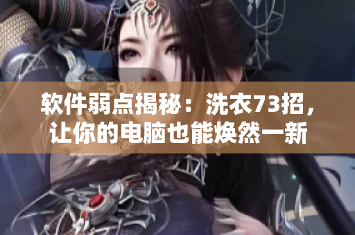 軟件弱點揭秘：洗衣73招，讓你的電腦也能煥然一新