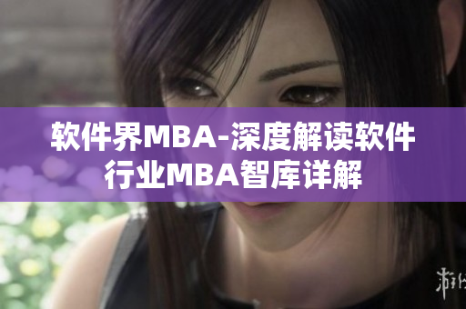 軟件界MBA-深度解讀軟件行業(yè)MBA智庫(kù)詳解