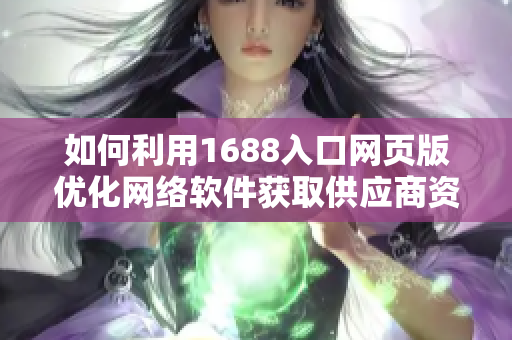 如何利用1688入口網(wǎng)頁版優(yōu)化網(wǎng)絡(luò)軟件獲取供應(yīng)商資源？