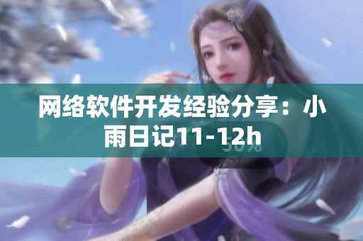 網(wǎng)絡(luò)軟件開發(fā)經(jīng)驗分享：小雨日記11-12h