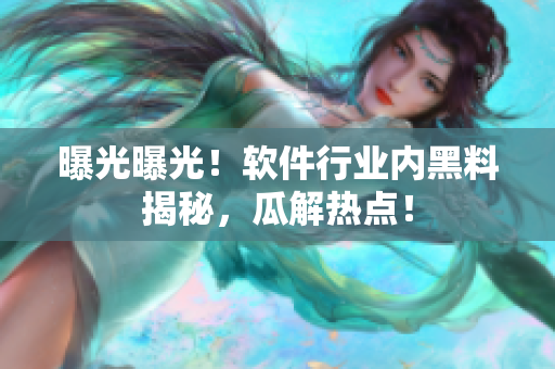 曝光曝光！軟件行業(yè)內(nèi)黑料揭秘，瓜解熱點(diǎn)！