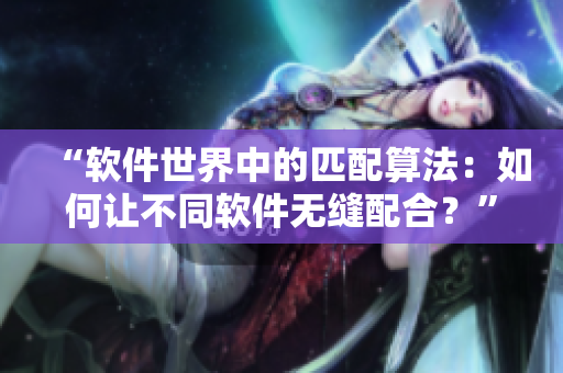 “軟件世界中的匹配算法：如何讓不同軟件無縫配合？”