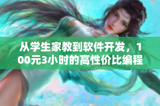 從學(xué)生家教到軟件開發(fā)，100元3小時的高性價比編程課程