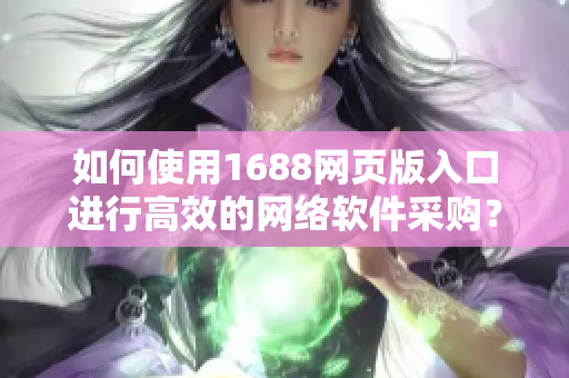 如何使用1688網(wǎng)頁版入口進(jìn)行高效的網(wǎng)絡(luò)軟件采購？