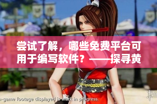 嘗試了解，哪些免費(fèi)平臺(tái)可用于編寫(xiě)軟件？——探尋黃岡市提供的資源！