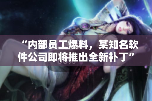 “內部員工爆料，某知名軟件公司即將推出全新補丁”