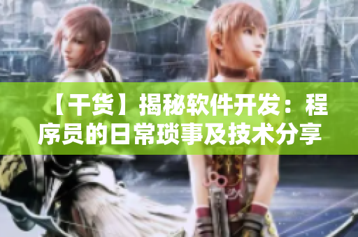 【干貨】揭秘軟件開發(fā)：程序員的日?，嵤录凹夹g(shù)分享