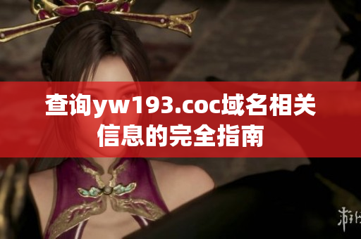 查詢(xún)yw193.coc域名相關(guān)信息的完全指南