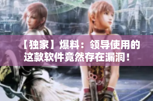 【獨家】爆料：領(lǐng)導(dǎo)使用的這款軟件竟然存在漏洞！