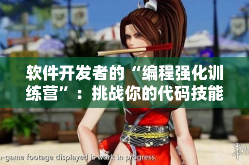 軟件開發(fā)者的“編程強化訓(xùn)練營”：挑戰(zhàn)你的代碼技能，打造穩(wěn)固的技術(shù)基礎(chǔ)