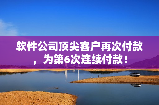 軟件公司頂尖客戶再次付款，為第6次連續(xù)付款！