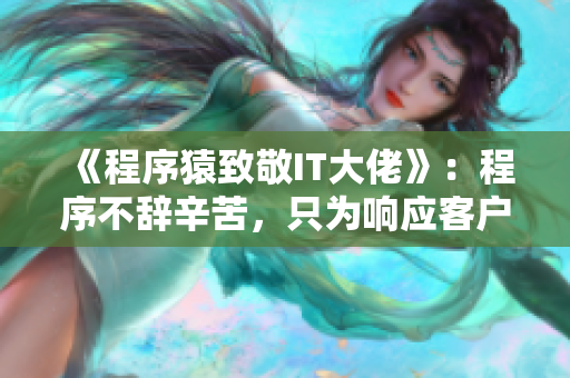 《程序猿致敬IT大佬》：程序不辭辛苦，只為響應(yīng)客戶聲！