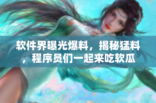 軟件界曝光爆料，揭秘猛料，程序員們一起來吃軟瓜