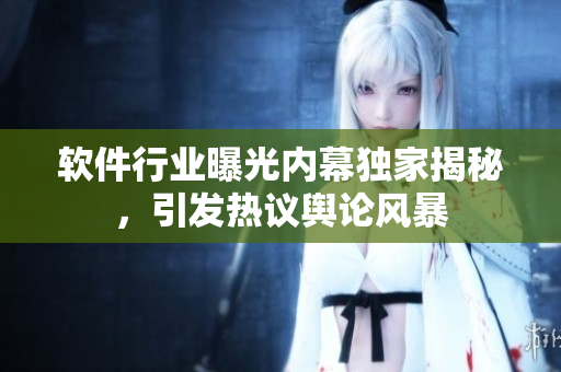 軟件行業(yè)曝光內(nèi)幕獨(dú)家揭秘，引發(fā)熱議輿論風(fēng)暴