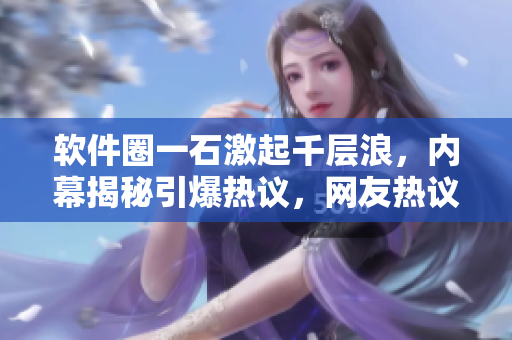 軟件圈一石激起千層浪，內(nèi)幕揭秘引爆熱議，網(wǎng)友熱議瓜分黑料秘聞