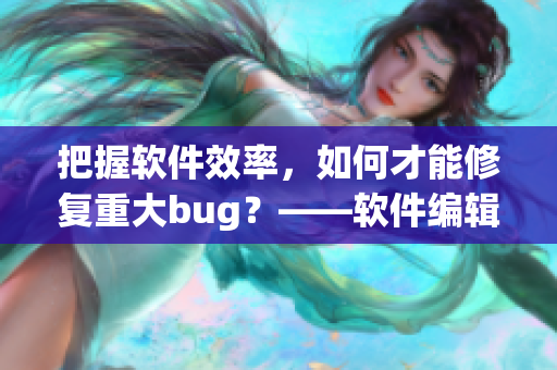 把握軟件效率，如何才能修復(fù)重大bug？——軟件編輯的探討
