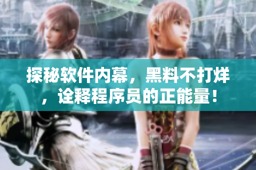 探秘軟件內(nèi)幕，黑料不打烊，詮釋程序員的正能量！