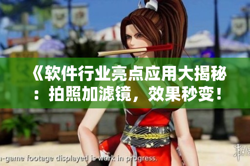 《軟件行業(yè)亮點(diǎn)應(yīng)用大揭秘：拍照加濾鏡，效果秒變！》