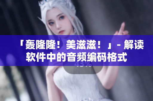 「轟隆??！美滋滋！」- 解讀軟件中的音頻編碼格式
