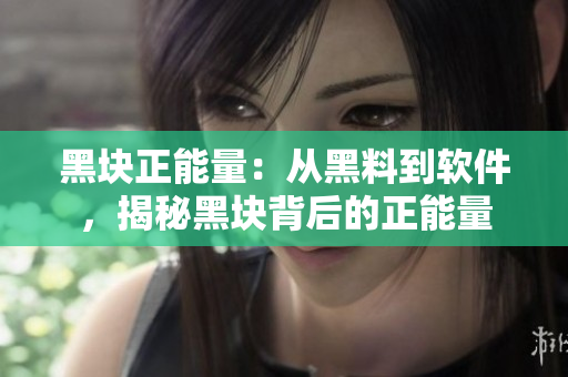 黑塊正能量：從黑料到軟件，揭秘黑塊背后的正能量