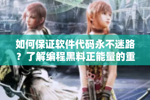 如何保證軟件代碼永不迷路?了解編程黑料正能量的重要性 如何保證軟件代碼永不迷路?了解編程黑料正能量的重要性