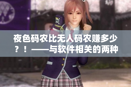 夜色碼農(nóng)比無(wú)人碼農(nóng)賺多少？！——與軟件相關(guān)的兩種不同生活方式