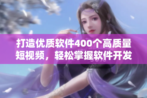 打造優(yōu)質(zhì)軟件400個(gè)高質(zhì)量短視頻，輕松掌握軟件開發(fā)技巧