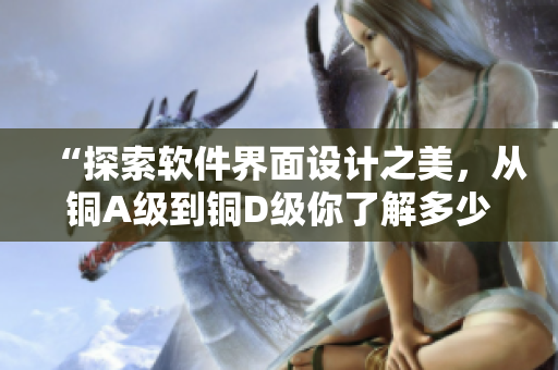 “探索軟件界面設(shè)計(jì)之美，從銅A級(jí)到銅D級(jí)你了解多少？”