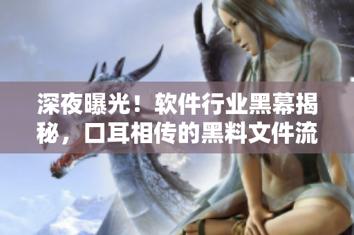 深夜曝光！軟件行業(yè)黑幕揭秘，口耳相傳的黑料文件流出！