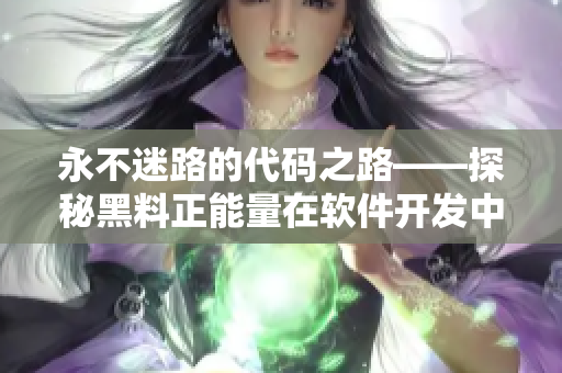 永不迷路的代碼之路——探秘黑料正能量在軟件開發(fā)中的應用。